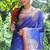 Women blue Art silk handloom saree