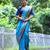 Women blue Art silk handloom saree