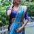 Women blue Art silk handloom saree