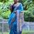 Women blue Art silk handloom saree