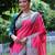 Women pink Art silk handloom saree
