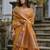 Women mustarad Art silk handloom saree