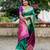 Women green Art silk handloom saree