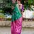 Women green Art silk handloom saree