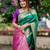 Women green Art silk handloom saree