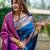 Women blue Art silk handloom saree