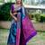 Women blue Art silk handloom saree