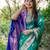 Women rama green Art silk handloom saree