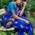 Women blue Art silk handloom saree