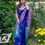 Women blue Art silk handloom saree