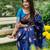 Women blue Art silk handloom saree