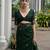 Women green linen silk blend handloom saree