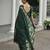 Women green linen silk blend handloom saree