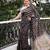 Women black Art silk handloom saree