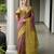 Women mehndi Art silk handloom saree