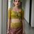 Women mehndi Art silk handloom saree