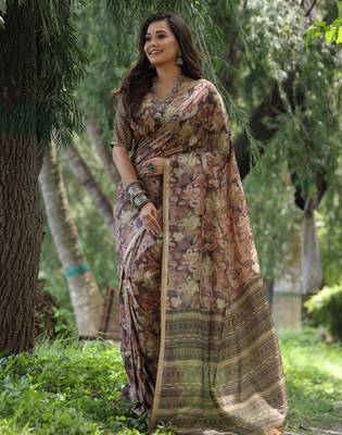 Women multicolor Art silk handloom saree 1