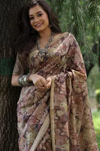Women multicolor Art silk handloom saree