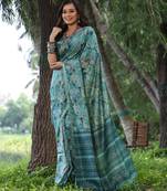 Women multicolor Art silk handloom saree