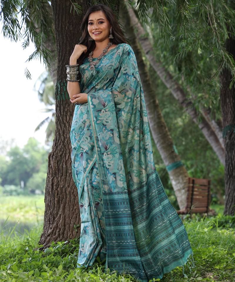 Women multicolor Art silk handloom saree