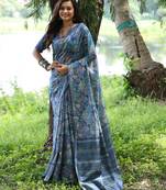 Women multicolor Art silk handloom saree
