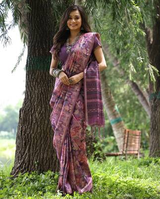 Women multicolor Art silk handloom saree 1