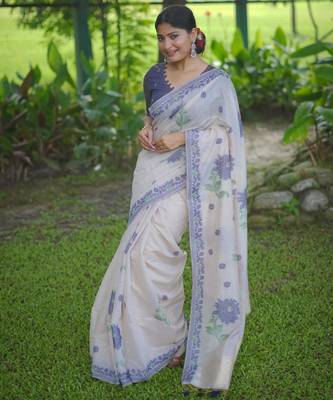 Women multicolor cotton handloom saree 1