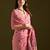 Women pink cotton handloom saree
