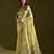 Women light yellow cotton handloom saree