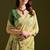Women light yellow cotton handloom saree