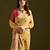 Women yellow cotton handloom saree