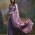 Women purple Art silk handloom saree