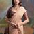 Women peach Art silk handloom saree