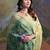 Women yellow Art silk handloom saree
