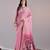 Women pink cotton handloom saree