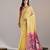 Women yellow cotton handloom saree