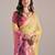 Women yellow cotton handloom saree