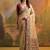 Women beige cotton handloom saree