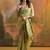 Women light pista cotton handloom saree