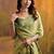 Women light pista cotton handloom saree