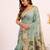 Women firozi cotton handloom saree