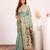 Women firozi cotton handloom saree