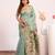 Women firozi cotton handloom saree
