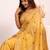 Women yellow cotton handloom saree