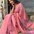 Women pink Art silk handloom saree