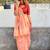 Women peach Art silk handloom saree