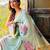 Women sky blue Art silk handloom saree