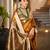 Women orange Art silk handloom saree