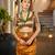 Women orange Art silk handloom saree