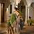 Women green Art silk handloom saree
